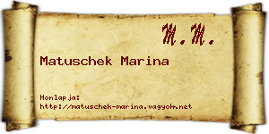 Matuschek Marina névjegykártya